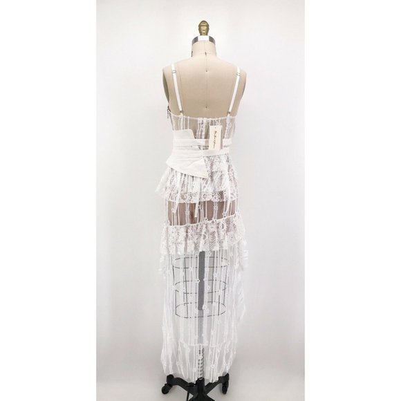 For Love & Lemons Claudette Dress Lace Corset Belt - Picture 3 of 9